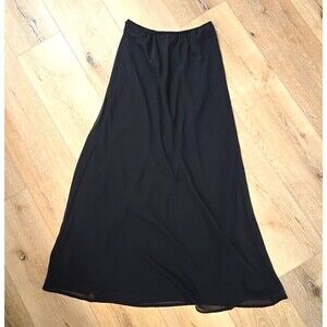 Prelude Black Sheer Layered Skirt Sm Maxi Capsule Minimalist Dressy Event Formal